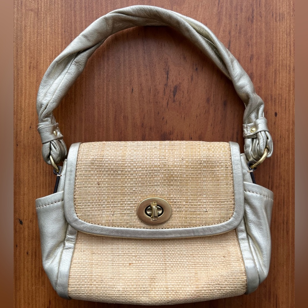 COACH Straw Metallic Gold Purse